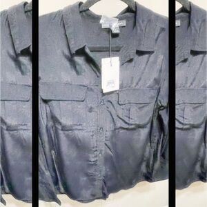 Something Black Button-Up Blouse